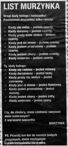 List murzynka