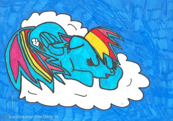 Rainbow Dash Is Sleeping On The Cloud - My Little Pony 