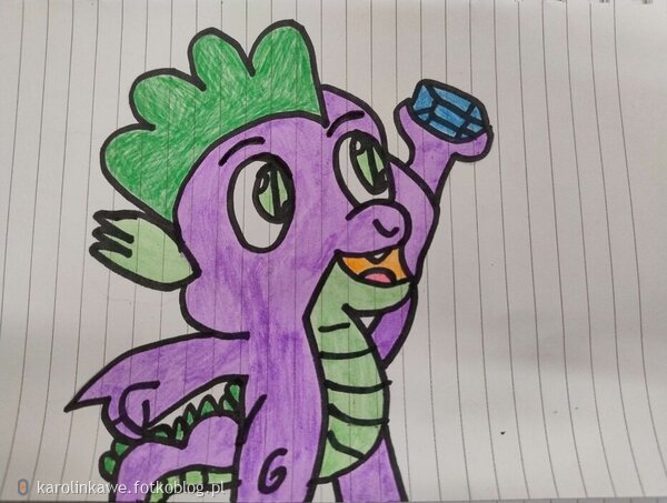 Spike holding a gem - my little pony 