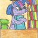 Twilight Sparkle w Bibliotece   :: Na rysunku wystąpiła anomalia czasowa, bardzo dobrze znana w sferze My Little Pony. 