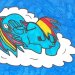 Rainbow Dash Is Sleeping On The Cloud - My Little Pony   :: Czy spadnie, czy też się utrzyma ? Tego nie wie nikt.&nbsp; 